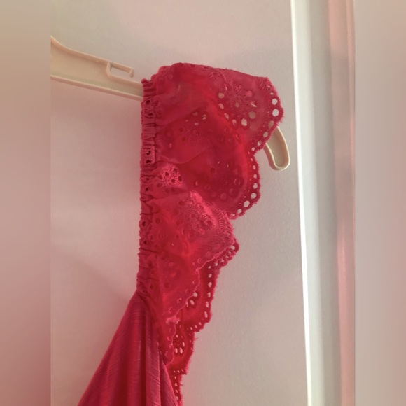 Torrid sz 4 Slub Sweetheart Ruffle Eyelet Shoulder Tie Detail Tank NWT - Picture 9 of 10